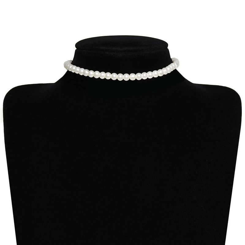 Layered Choker Pearl Necklaces Jewelry Set