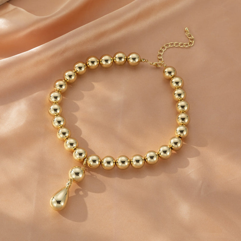 Punk Metallic Beaded Chunky Necklace