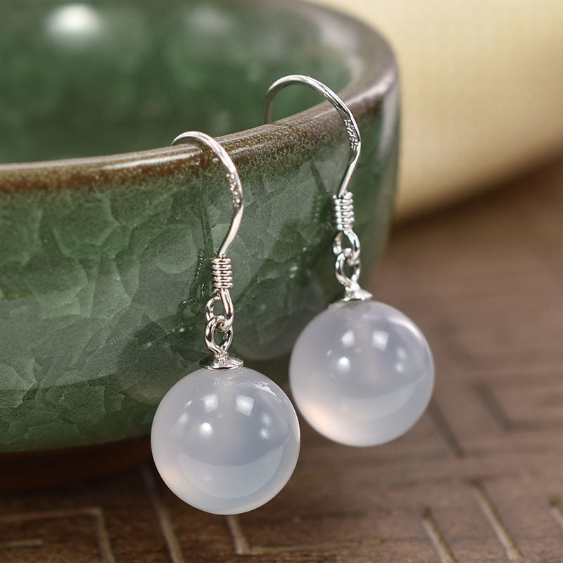 Nature Stone Black Agate Earring