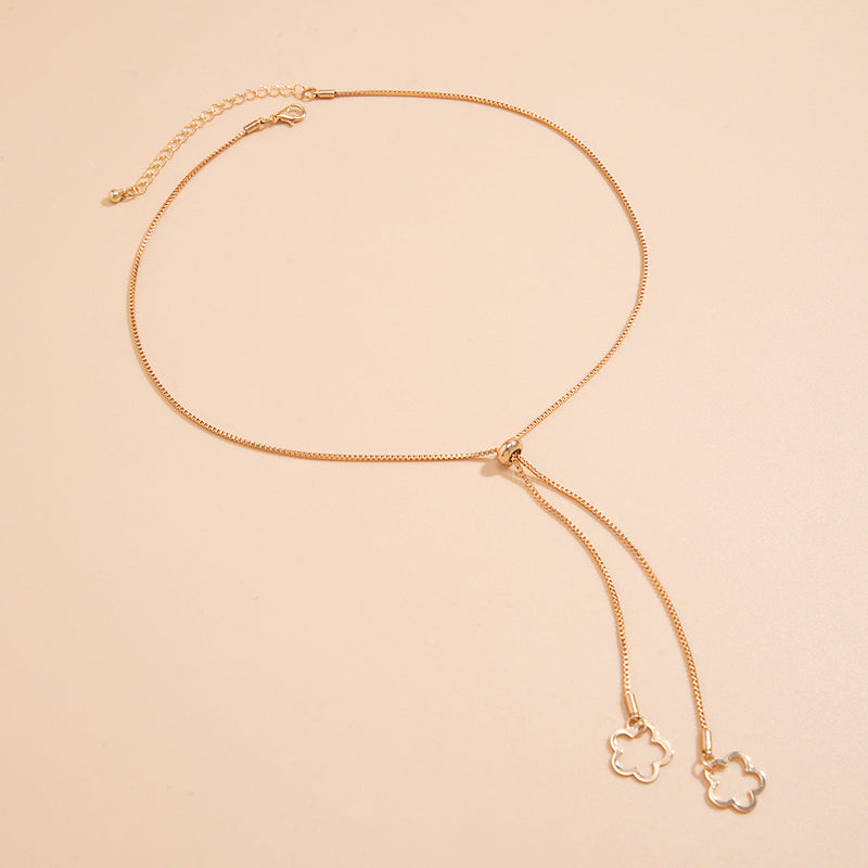 Retro Thin Chain Pull Sweater Chain Necklace