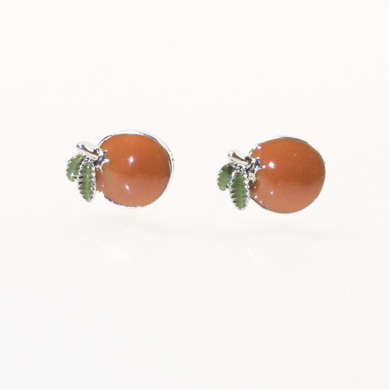 Orange Cartoon Fruit Stud Earring