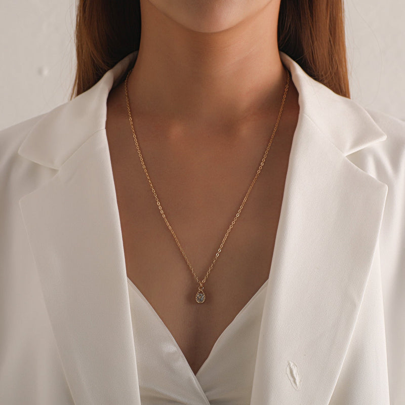 Solitaire Stone Pendant Necklace