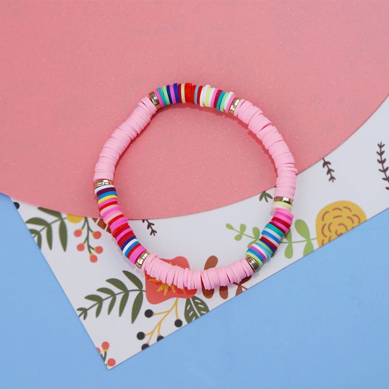 Polymer Clay Beads Bracelet Multicolor