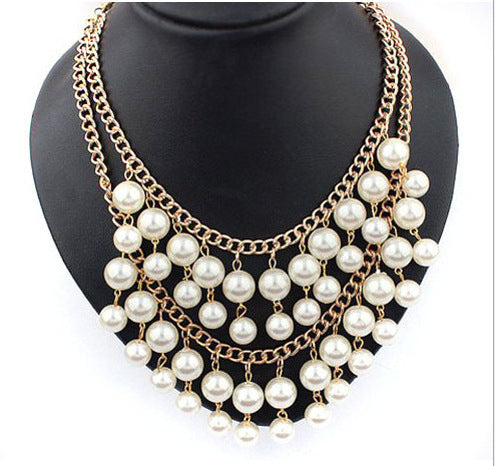 Pearl Necklace Chain Multilayer Banquet Jewellery
