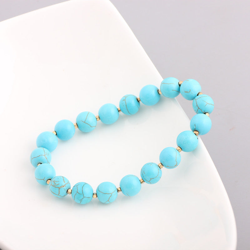 Turquoise Natural Stone Bead Bracelet