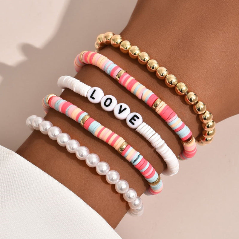 Bohemian Colorful Elastic Beaded Bracelet for Women