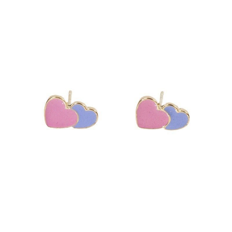 Double Heart Stud Earring