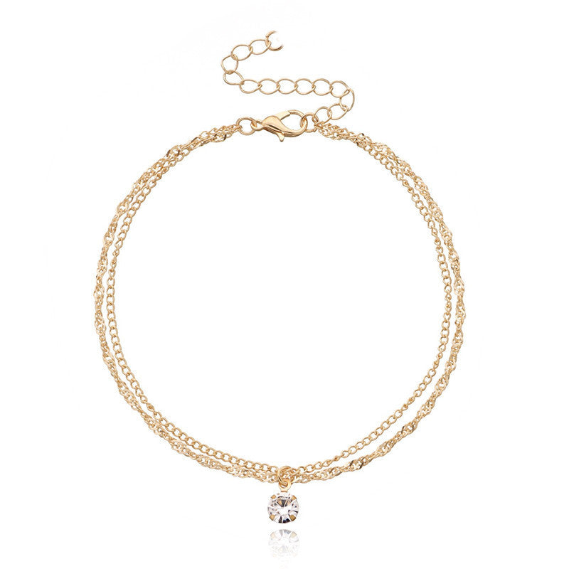 Bohemian Layered Tassel Anklet Summer Beach Anklets Chain