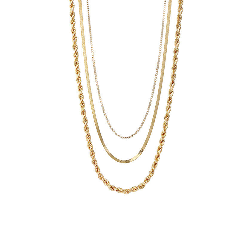 Multi Layered Twists Chain Necklaces