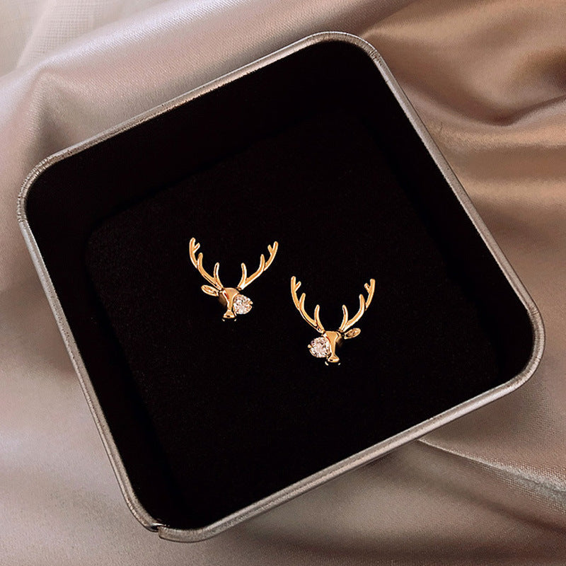 Christmas Rhinestone Elk Earring