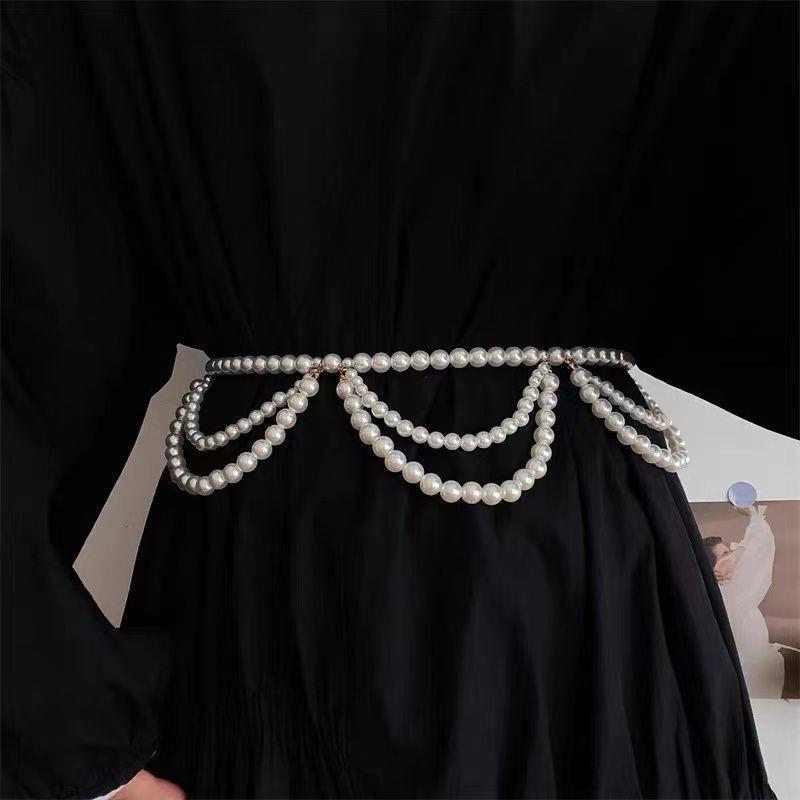 Multi-Layer Pearl Belt New Bead Skirt Chain