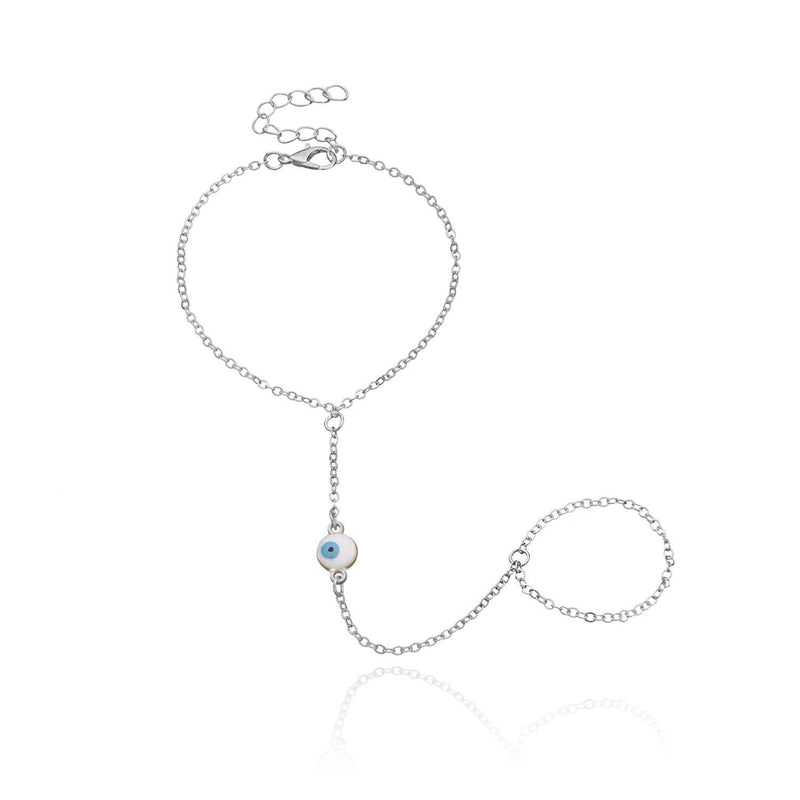 Enamel Evil Eye Charm Bracelet