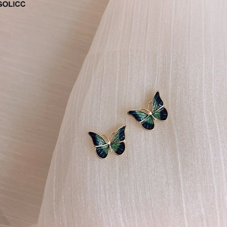 Cute Green Butterfly Earrings
