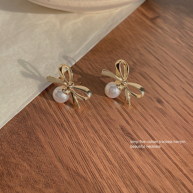 Pearl Bow Earrings
