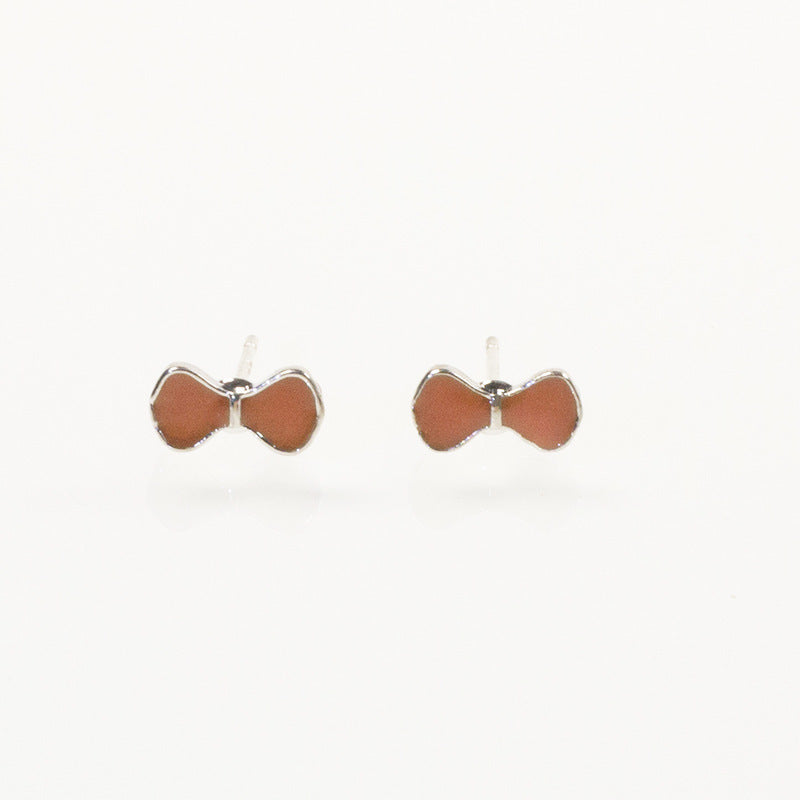 Enamel Bowknot Stud Earrings Jewelry