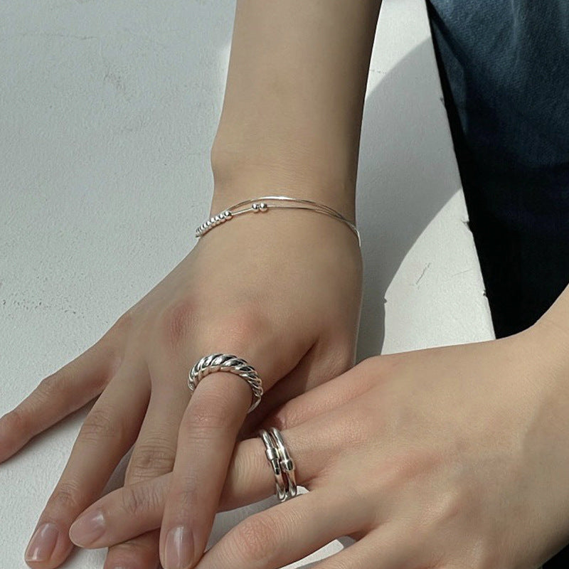 Double layer Snake Bone Chain Bracelet