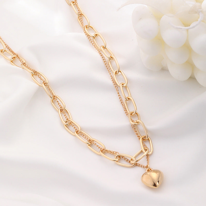 Custom Geometric Multi-layer Heart Necklace