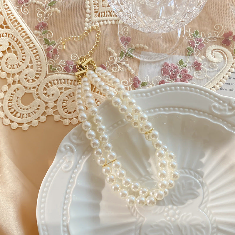 Handmade Artificial Pearl Beaded Necklace