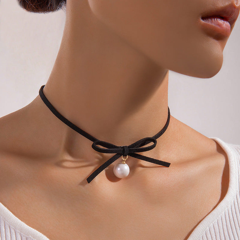 Elegant White Imitation Pearl Choker Necklace