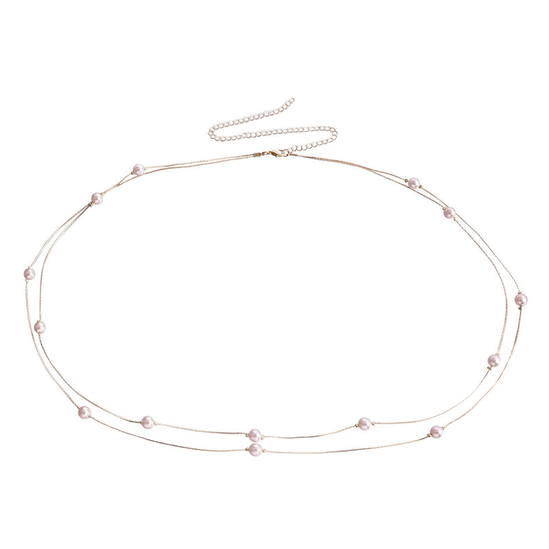 Imitation Pearl Chain Metal Waist Chain Beaded Belly Chains