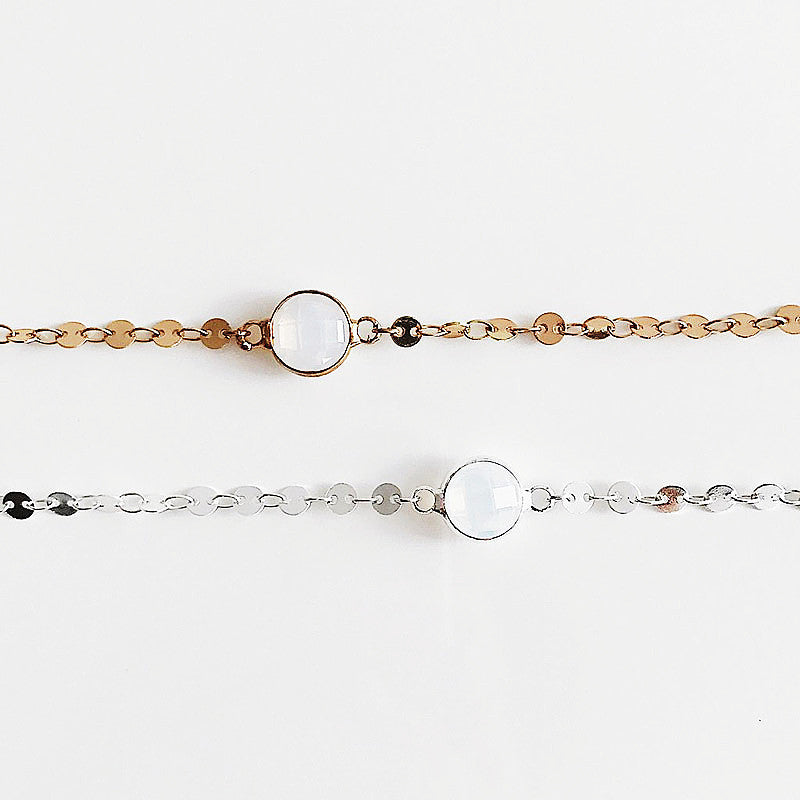 DIsc Chain Crystal Choker Necklace