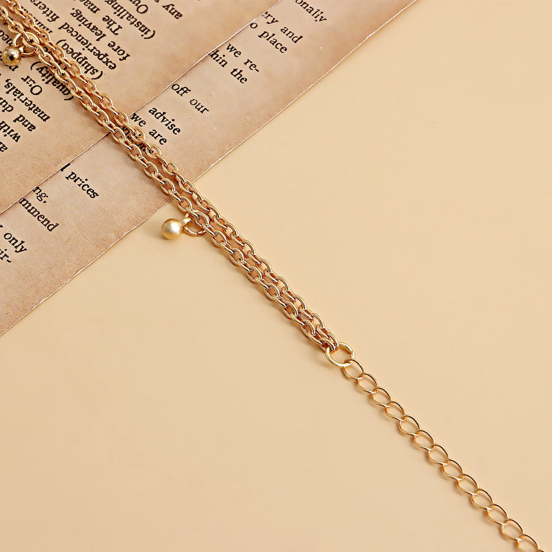 Vintage Double Layer Pearl Bead Chain Belly Chain