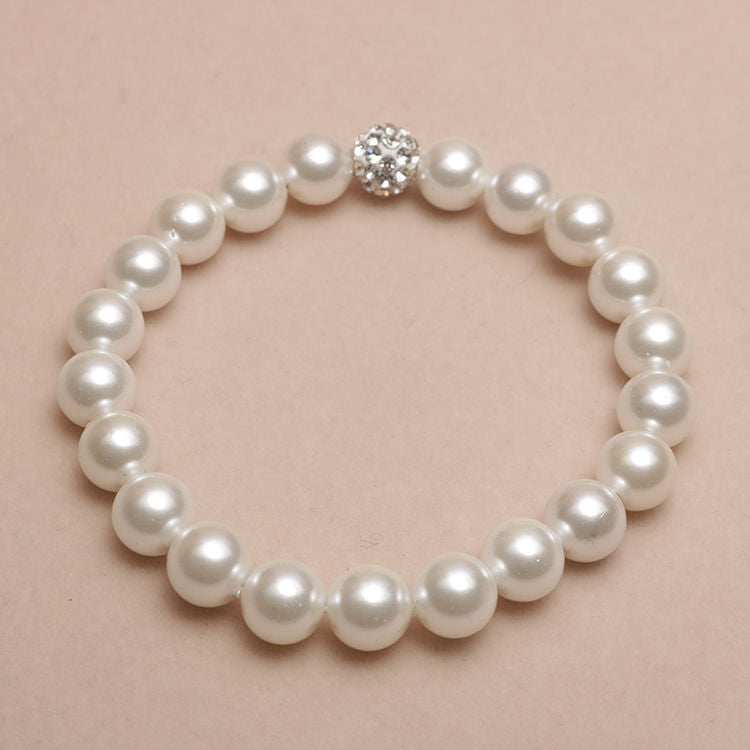 Elastic Beaded Shell Pearl Bracelet
