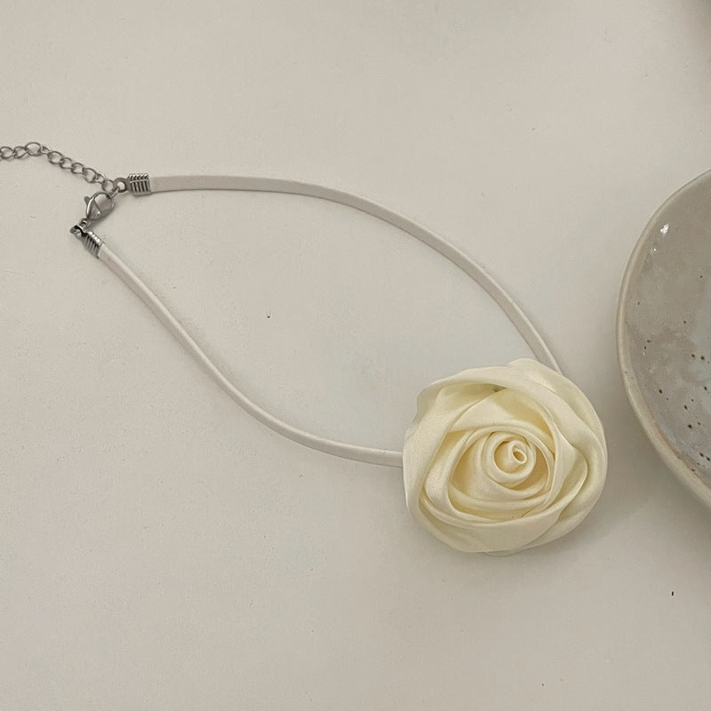 Rose Vintage Choker Big Flower Necklace