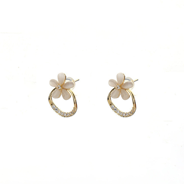 Opal Flower Stud Earrings