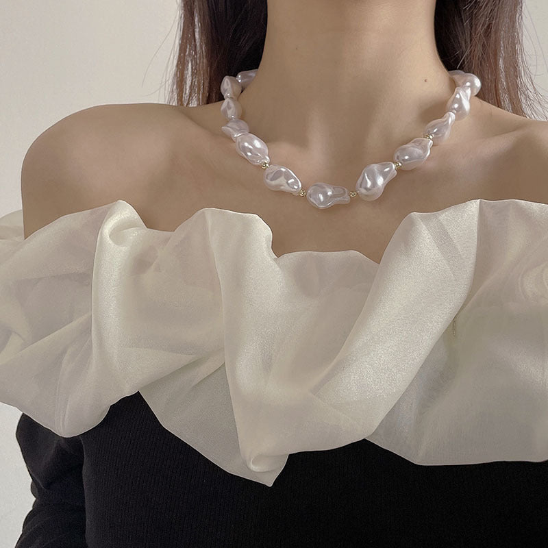 Multilayer Baroque Necklace Pearl Clavicle Chain