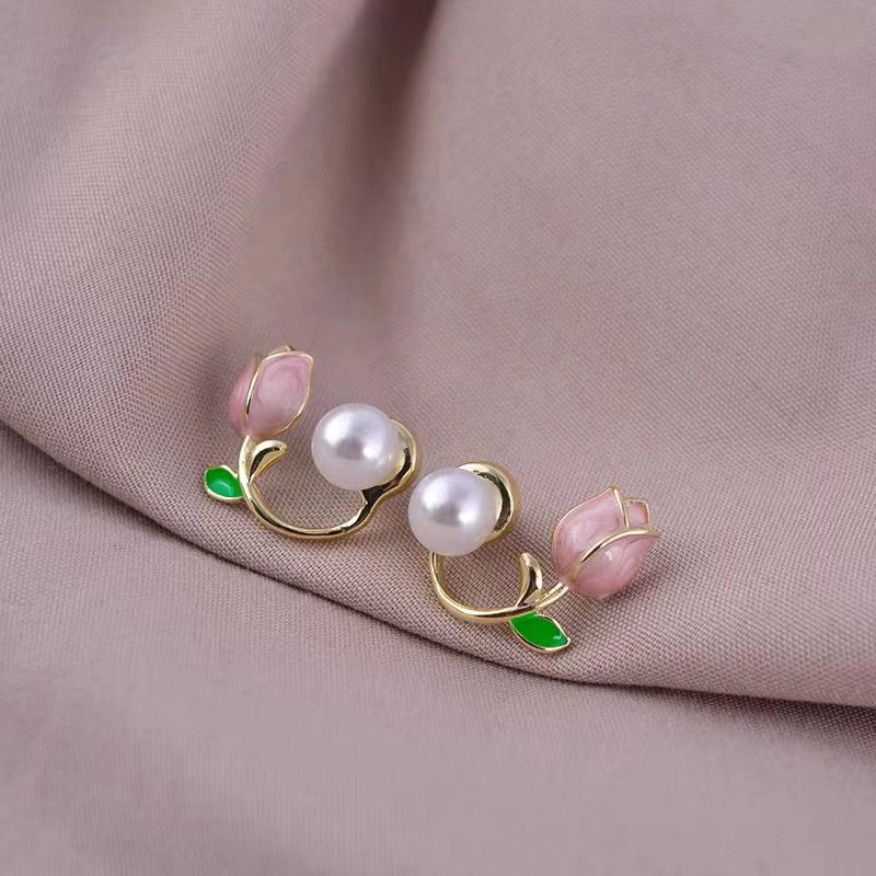 Pink Tulip Earrings