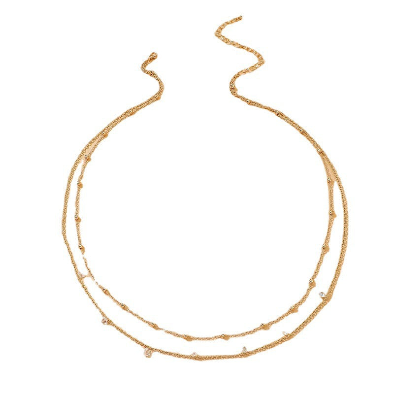 Retro Sexy Double-layer Geometric Rhinestone Waist Chain