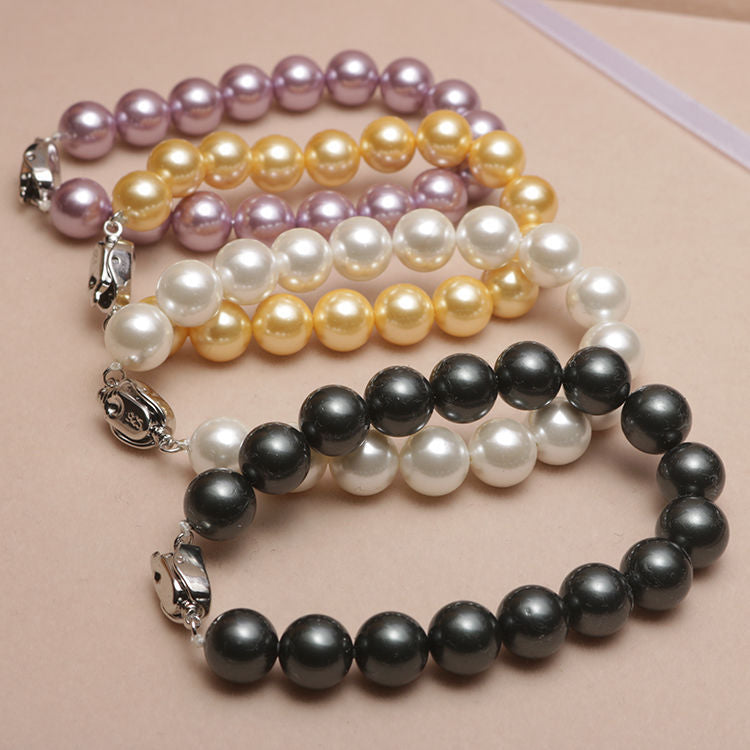 Elastic Beaded Shell Pearl Bracelet