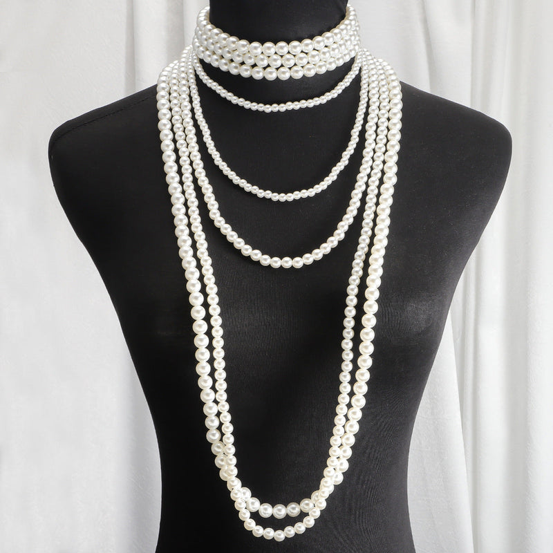 Imitation Pearl Multi-layered Women's Necklace Exaggerated