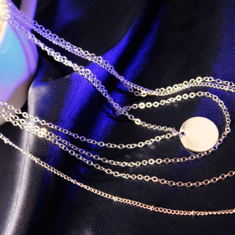 Link Chain Multi Layer Tassel Girls Pendant Necklace