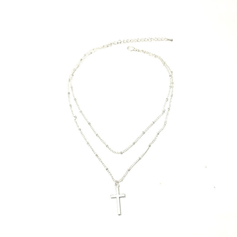 Multi Layered Cross Pendant Necklace for Women