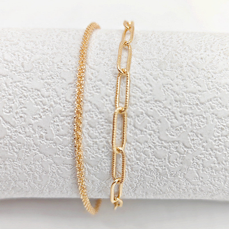 Layered Paperclip Chain Bracelets
