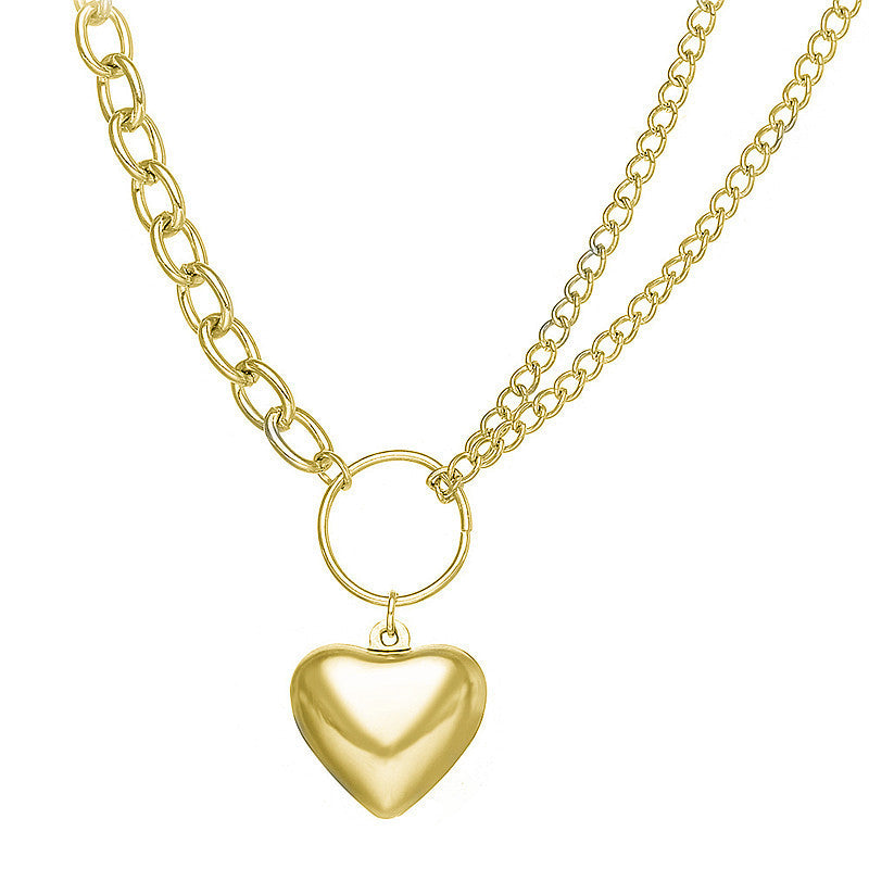 Multi-layer Chain Heart Necklace