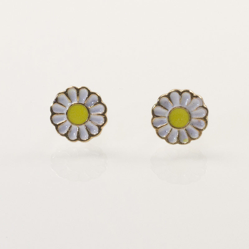 Enamel Daisy Stud Earrings