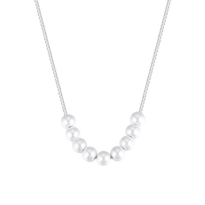 Pearl Pendant Wire Chain Necklace
