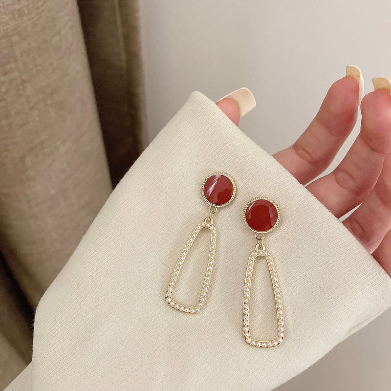 Hollow Out Oval Drop Earring