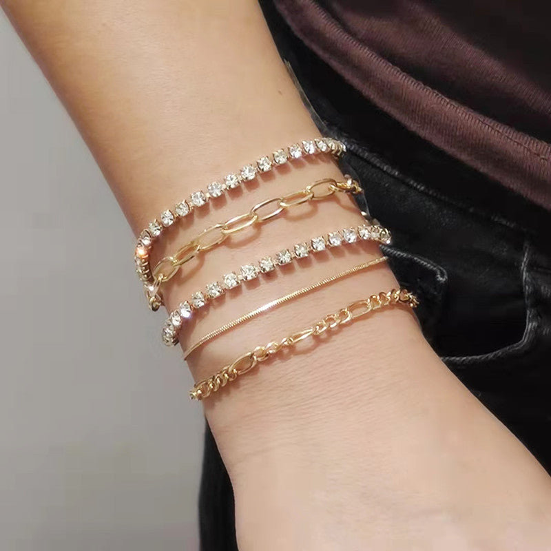 Women Tennis Chain Bracelet Set