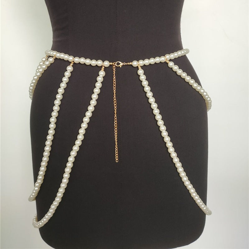 Multi-Layer Pearl Belt New Bead Skirt Chain