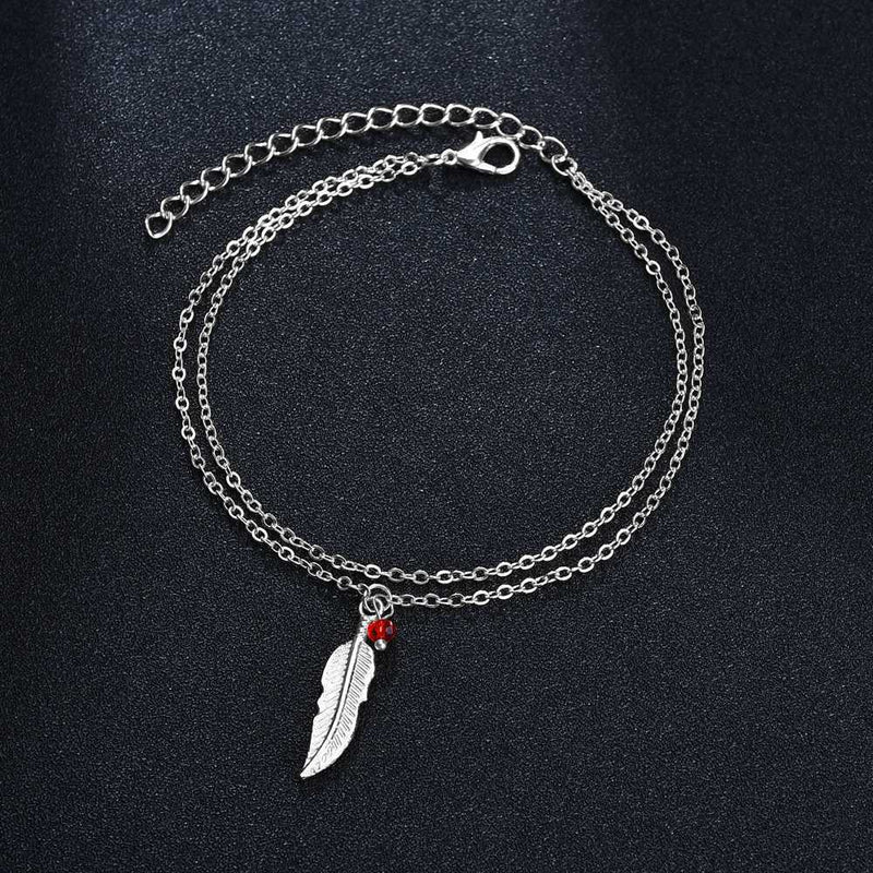 Bead Feather Anklet Bracelet Foot Jewelry