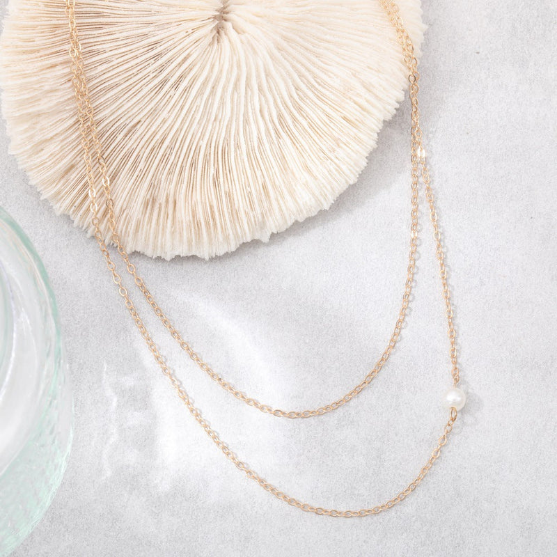 Double Layer Necklace Elegant Pearl Pendant