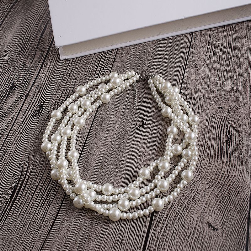 Exaggerate Elegant Layer Pearl Royal Necklace
