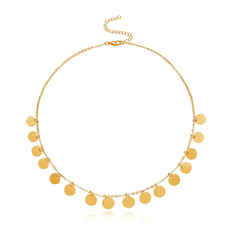 Round Disc Pendant Necklaces for Women