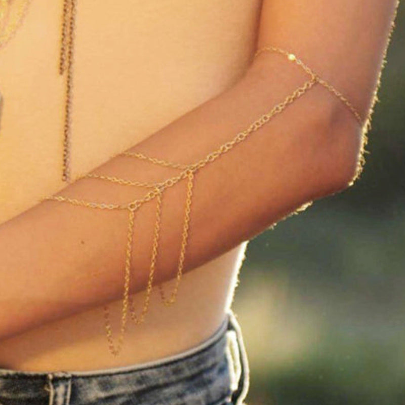 Bohemia Punk Link Chain Ring Connected Bracelets