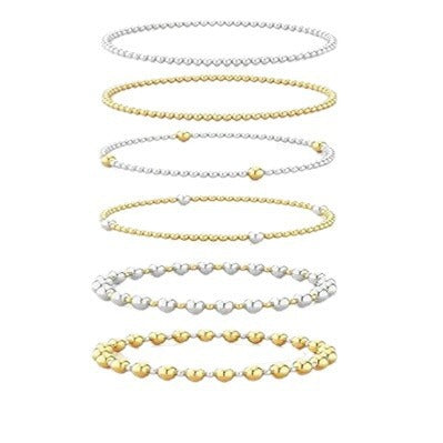 Metallic Bead Ethnic Style Handmade Beaded Bracelet Set