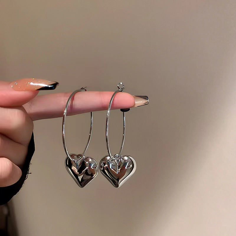 Heart Hoop Earrings for Women